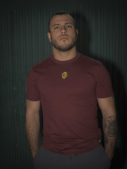 CAMISETA "BLOODY" GRANATE + CAMISETA "BALACLAVA" BLANCA/AZUL