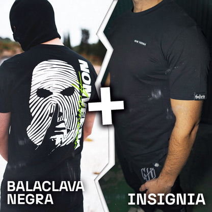 CAMISETA "INSIGNIA" NEGRA + CAMISETA "BALACLAVA" NEGRA