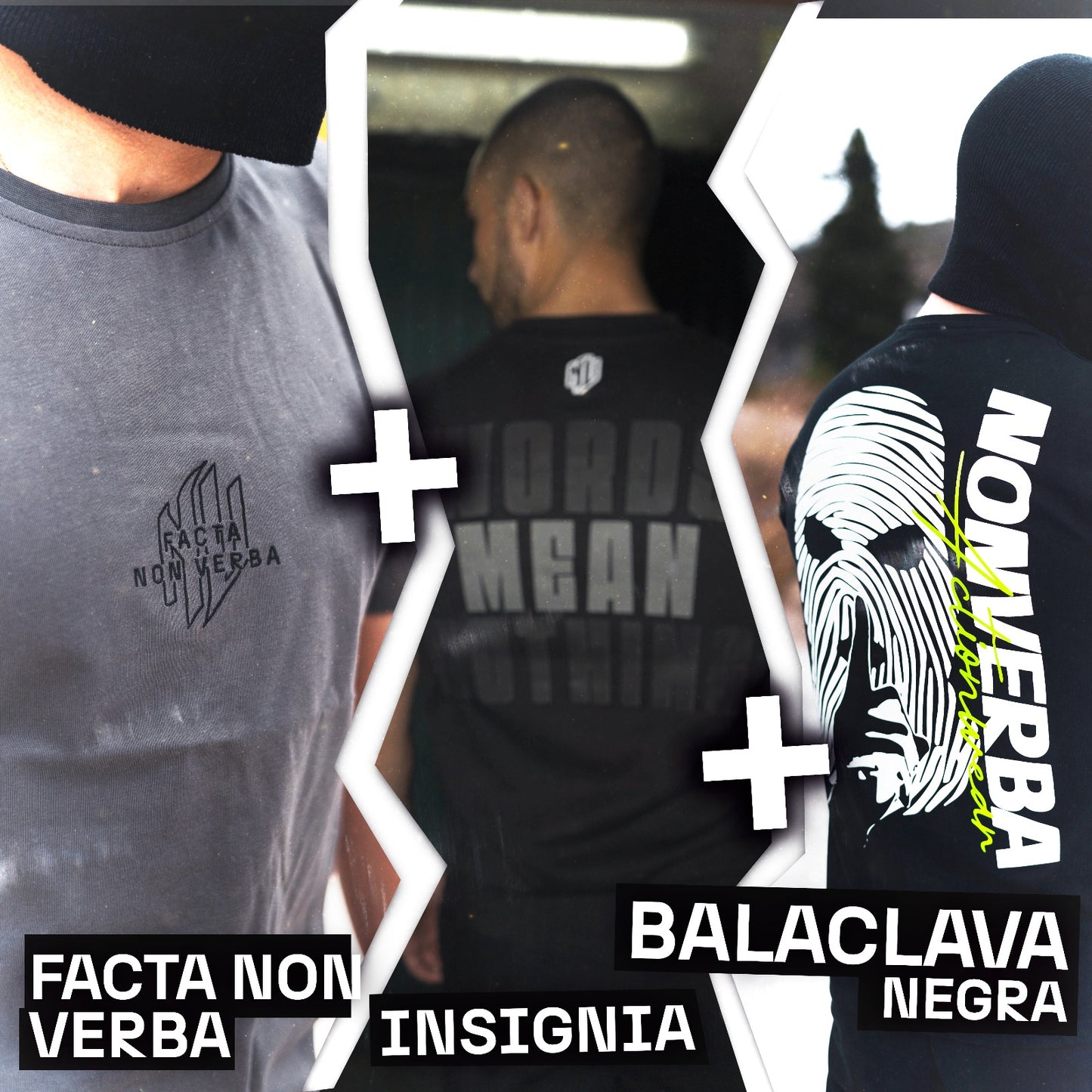 SOMBRA  "INSIGNIA + BALACLAVA NEGRA + FACTA NON VERBA"