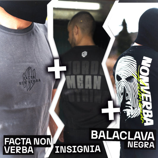 SOMBRA  "INSIGNIA + BALACLAVA NEGRA + FACTA NON VERBA"