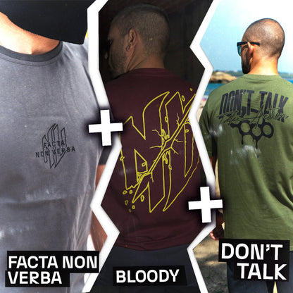 BLOODY TIMES "BLOODY + DONT TALK + FACTA NON VERBA"