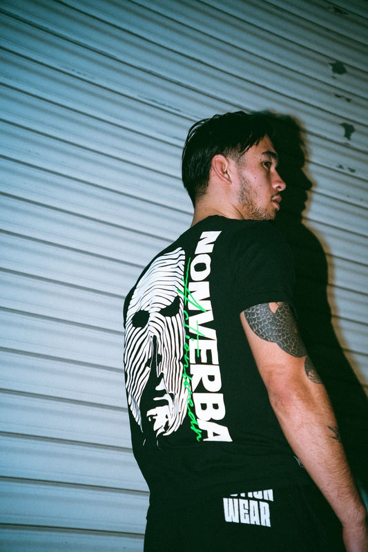 CAMISETA "BALACLAVA" NEGRA/VERDE